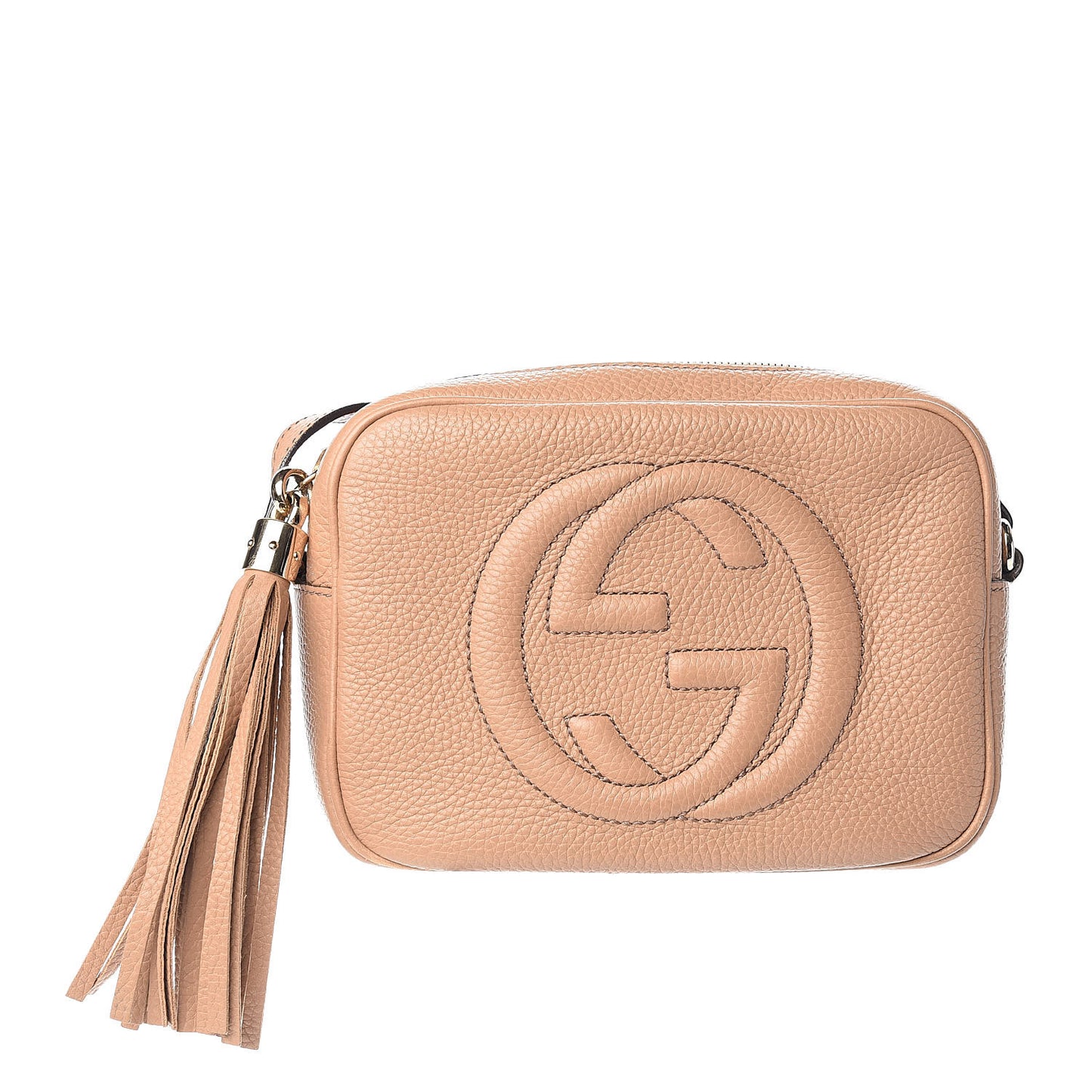Pebbled Calfskin Small Soho Disco Bag Rose Beige
