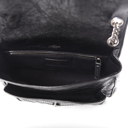 Saint Laurent Crinkled Calfskin Matelasse Monogram Medium Niki Chain Satchel Black 7 of 10