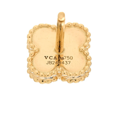 Van Cleef & Arpels 18K Yellow Gold Mother of Pearl Sweet Alhambra Earrings 4 of 4