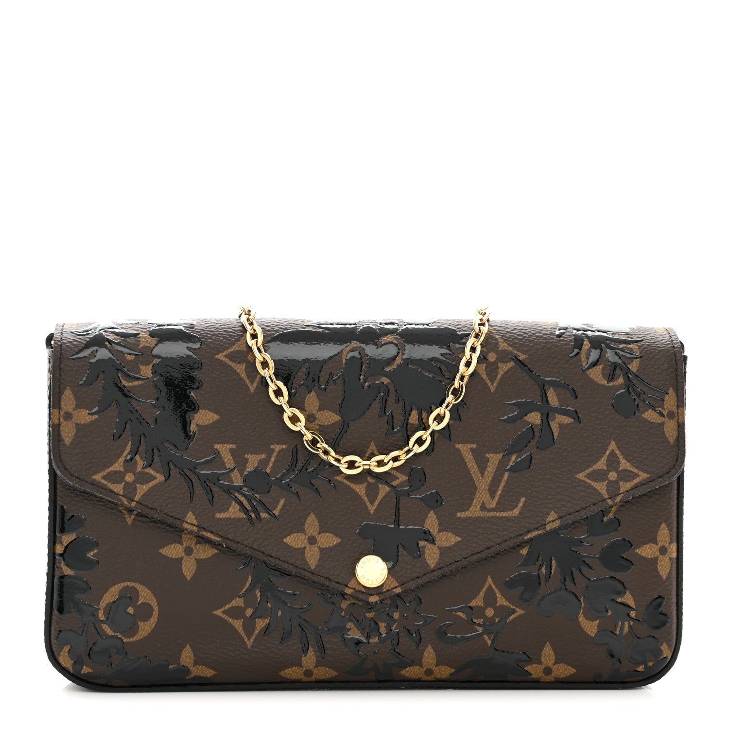 Louis Vuitton Monogram Blossom Pochette Felicie Chain Wallet Black 3 of 11