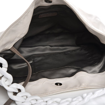 Chanel Calfskin Modern Chain Rhodoid Hobo White 5 of 11