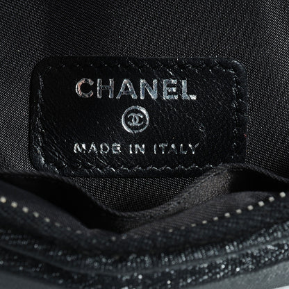Chanel Quilted Coated Canvas Paris Biarritz Ligne Clutch Black 6 of 8