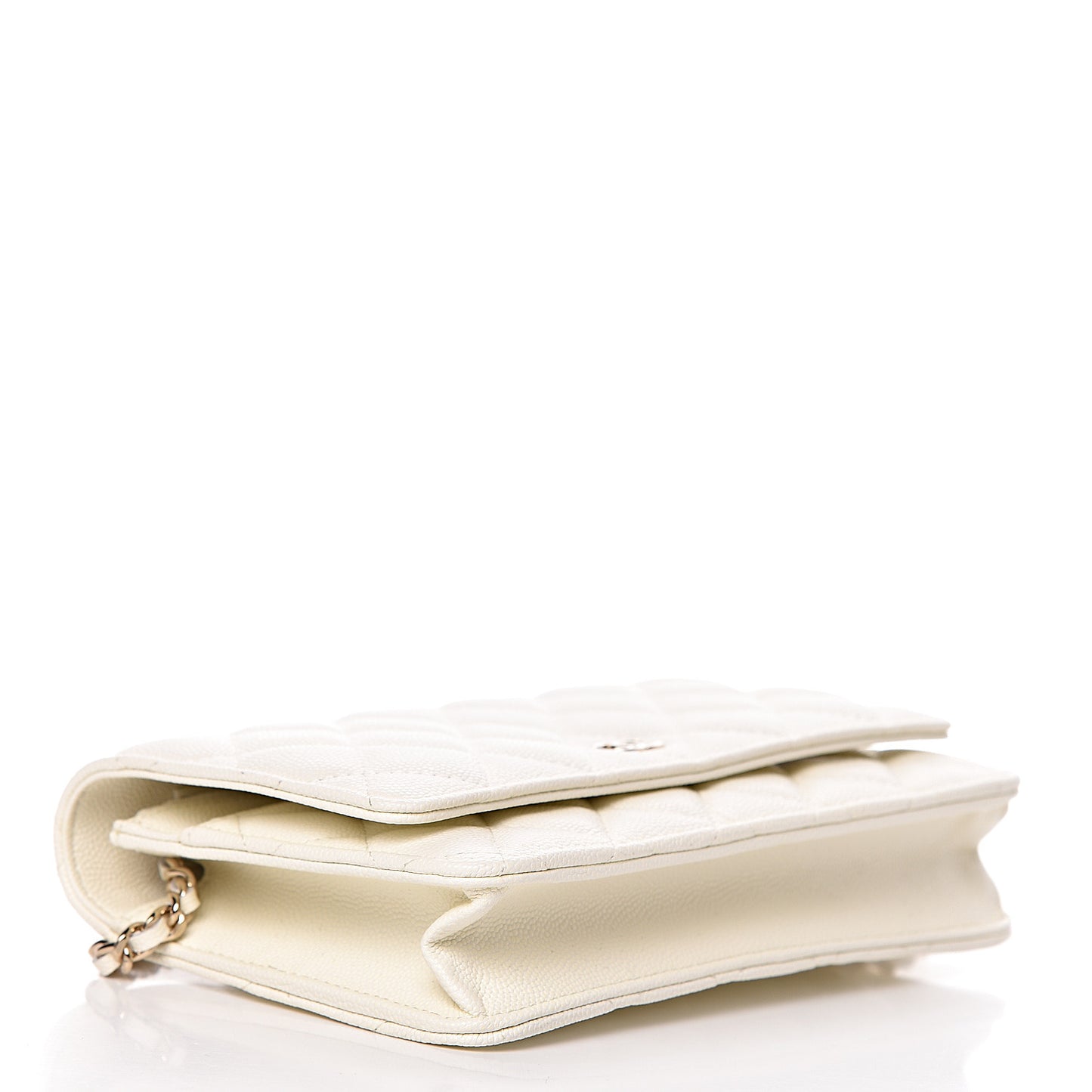 Caviar Quilted Wallet On Chain WOC White