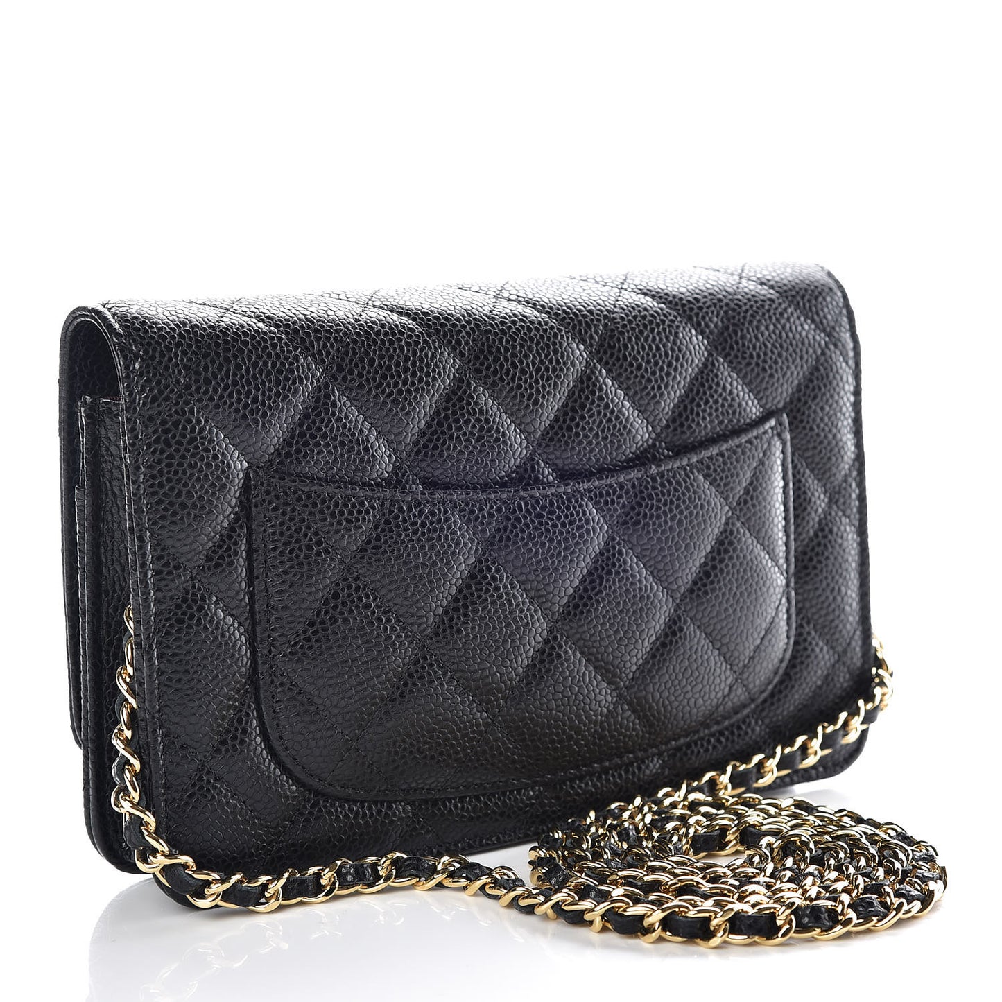 Caviar Quilted Wallet On Chain WOC Black