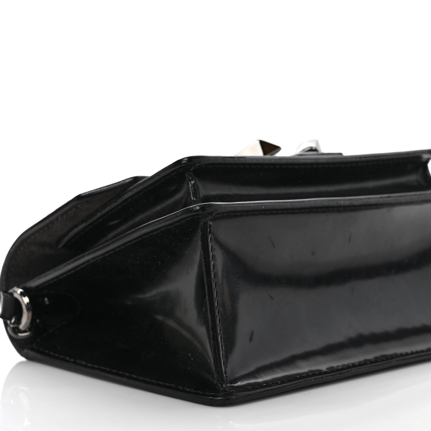 Patent Calfskin Madeline Chain Shoulder Bag Black
