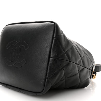 Chanel Lambskin Quilted Small Perfect Meeting Hobo Black 10 of 10