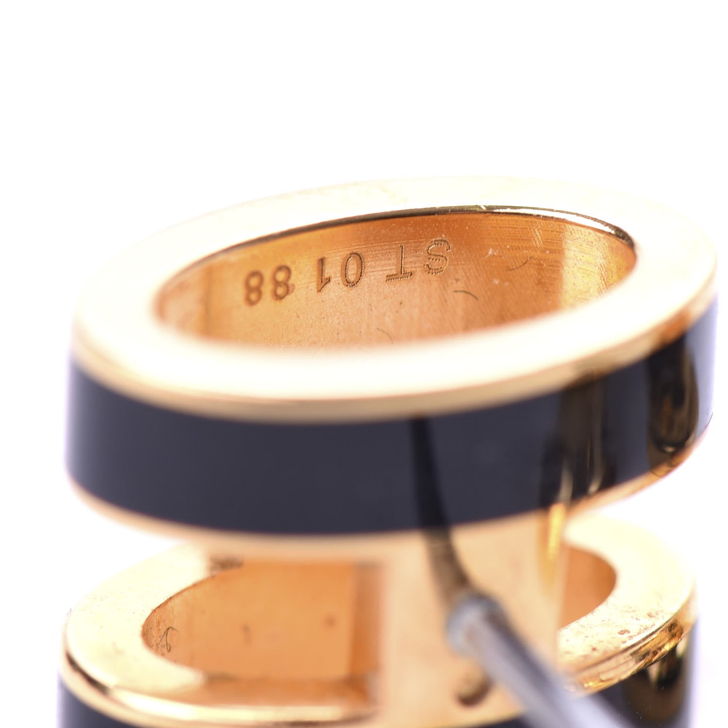 Hermes Gold Lacquered Pop H Earrings Black 4 of 6