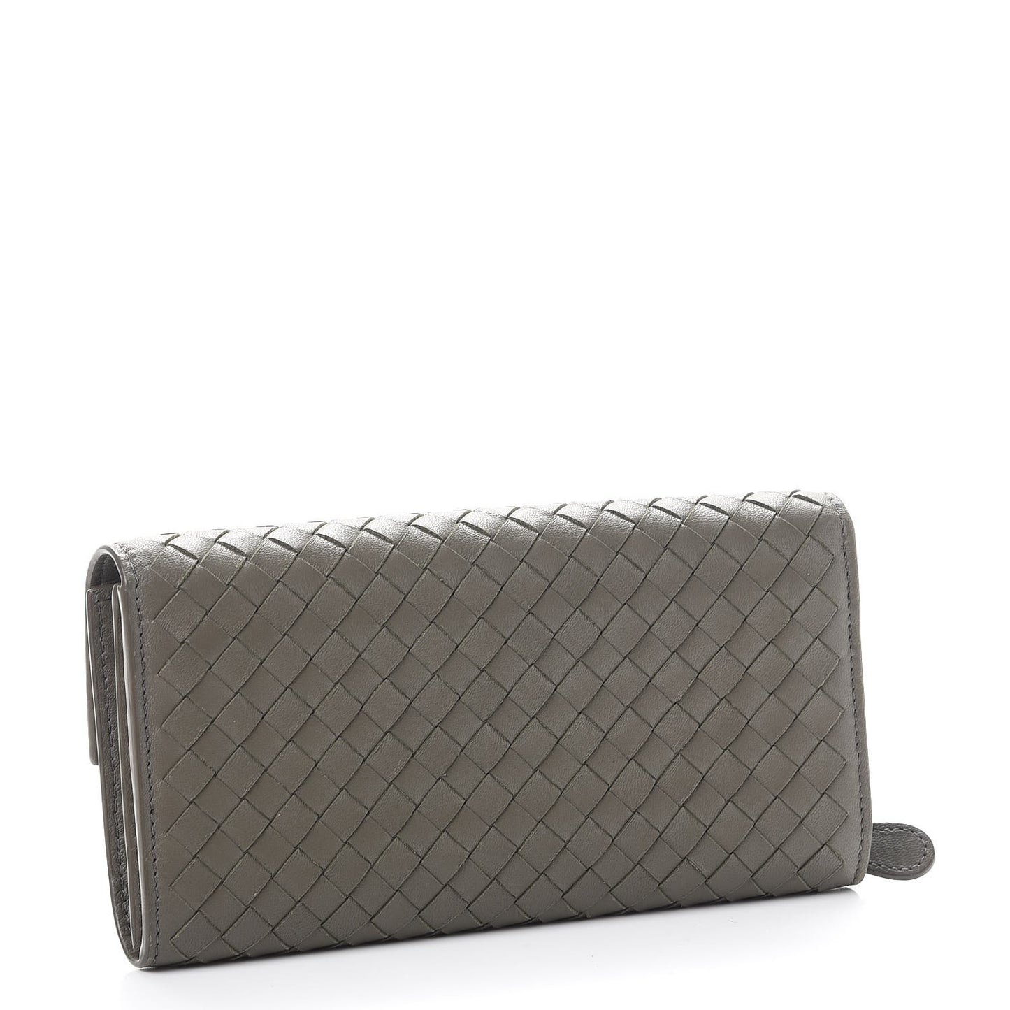 Nappa Intrecciato Continental Flap Wallet Light Grey