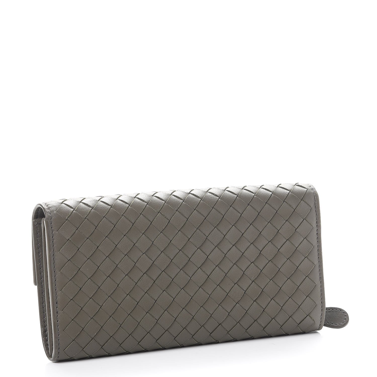 Bottega Veneta Nappa Intrecciato Continental Flap Wallet Light Grey 3 of 9