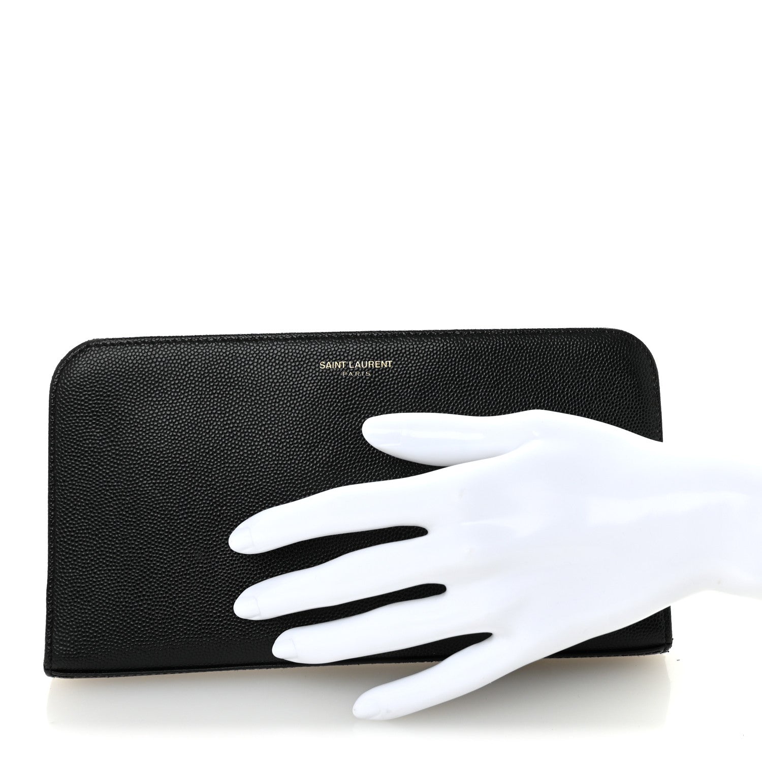 Saint Laurent Grain De Poudre Zip Around Travel Wallet Black 2 of 7