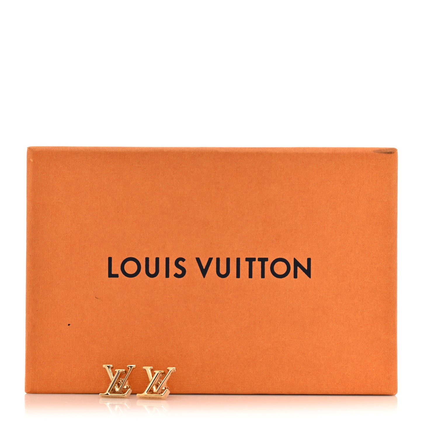 Metal Enamel LV Iconic Earrings Gold