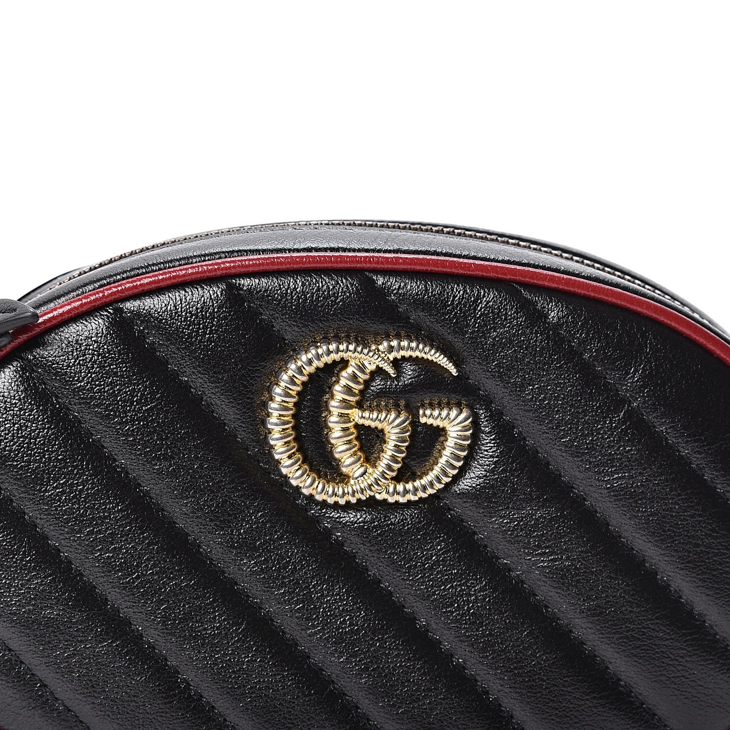 Azalea Calfskin Matelasse Diagonal Torchon GG Marmont Belt Bag 75 30 Black Romantic Cerise