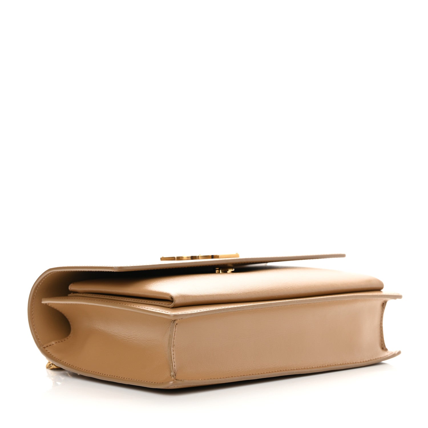Saint Laurent Smooth Calfskin Medium Monogram Sunset Satchel Natural Tan 4 of 11