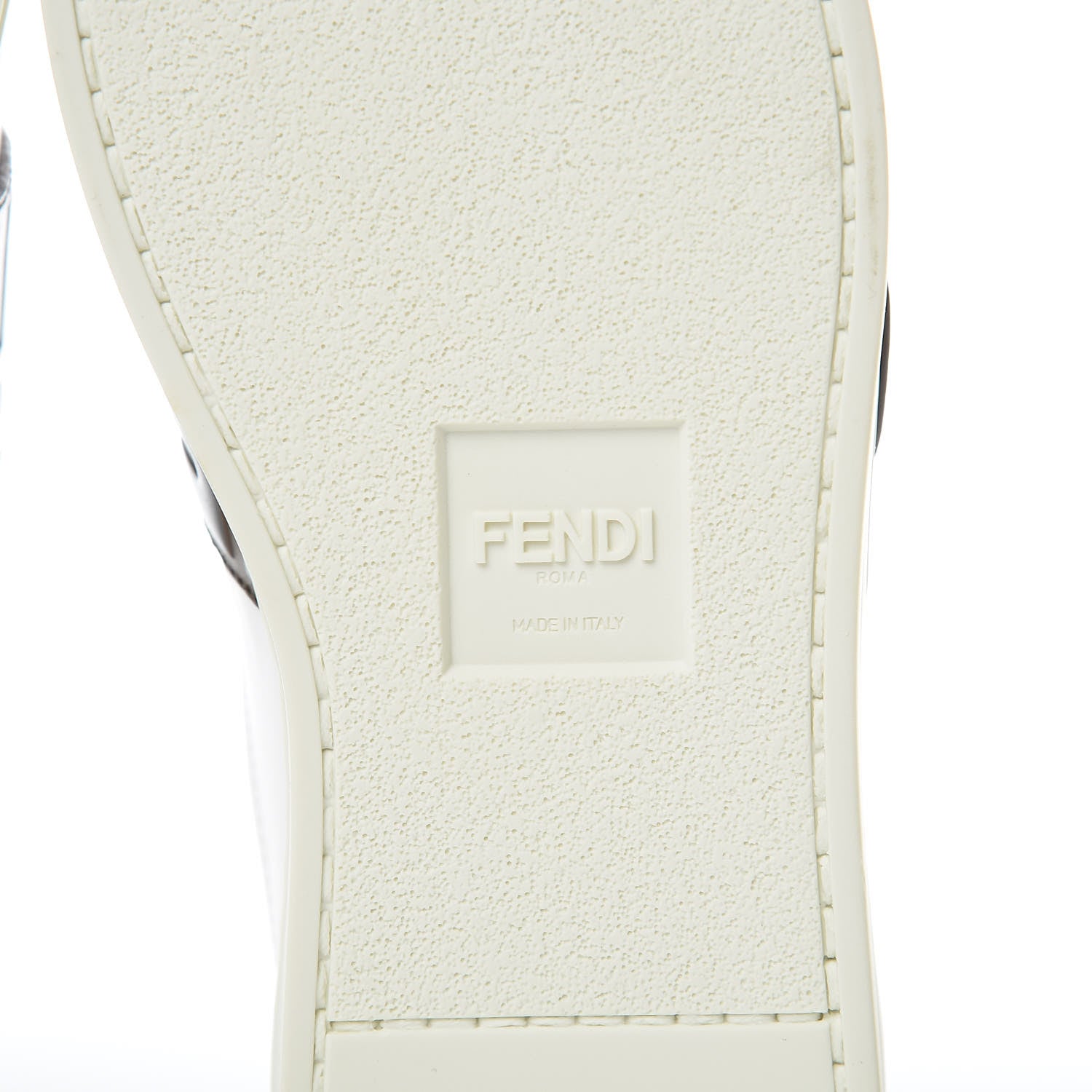 Fendi Vitello FF Embossed Womens Slip On Sneakers 36.5 Ultra White Maya Black 8 of 9