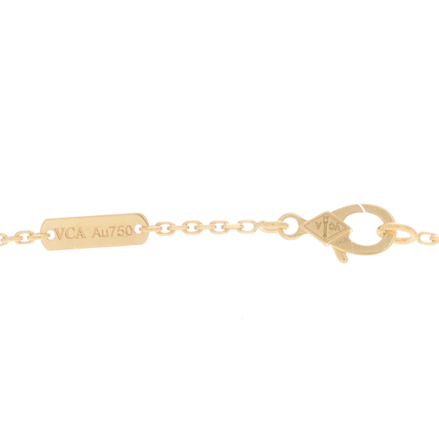 18K Yellow Gold Mother of Pearl Vintage Alhambra Pendant Necklace