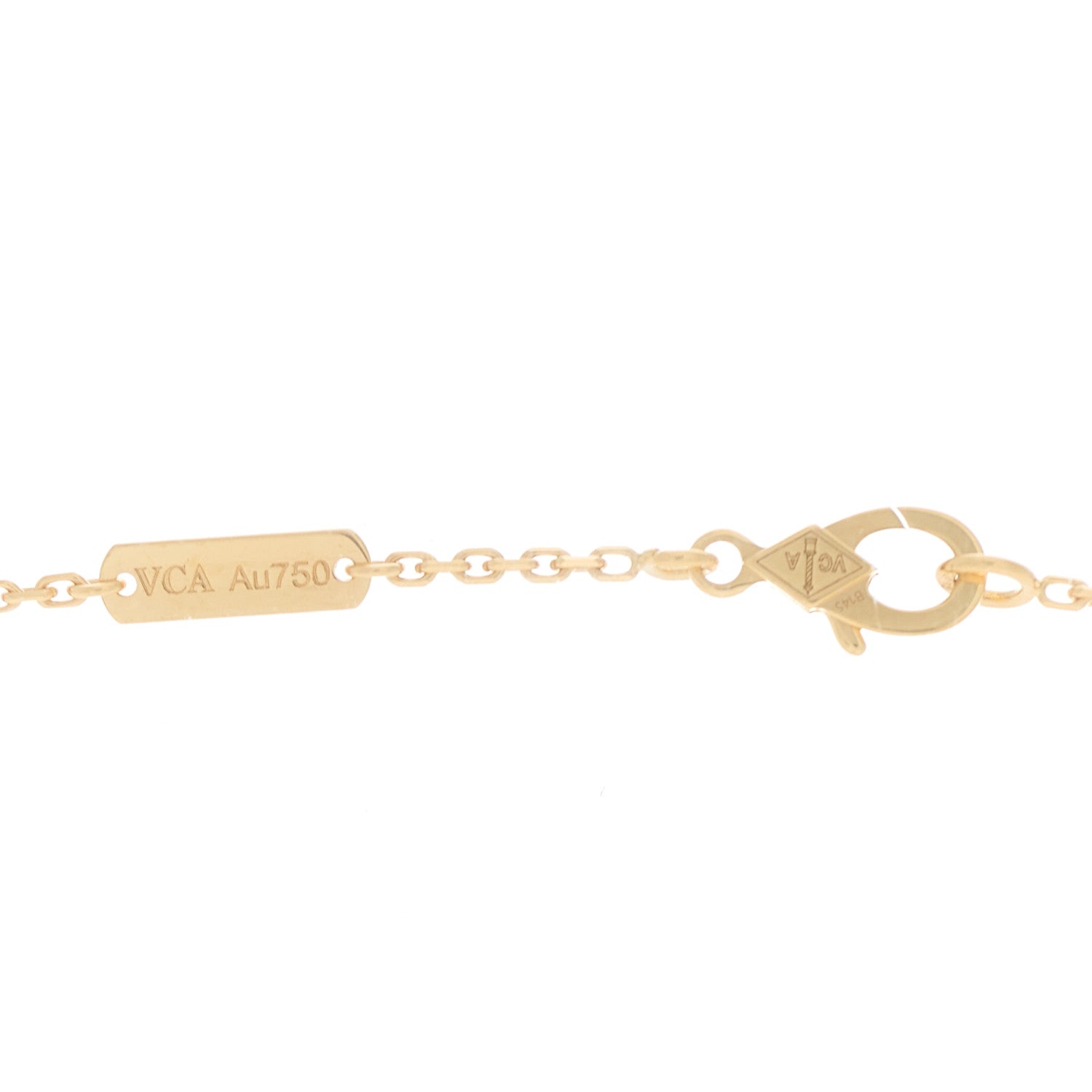 Van Cleef & Arpels 18K Yellow Gold Mother of Pearl Vintage Alhambra Pendant Necklace 4 of 5