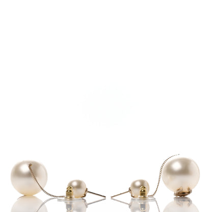 Chanel Pearl CC Chain Drop Earrings Gold 3 of 4