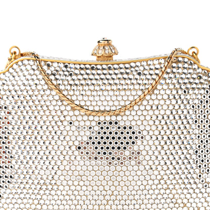 Judith Leiber Swarovski Crystal Minaudiere Clutch Gold Silver 9 of 9