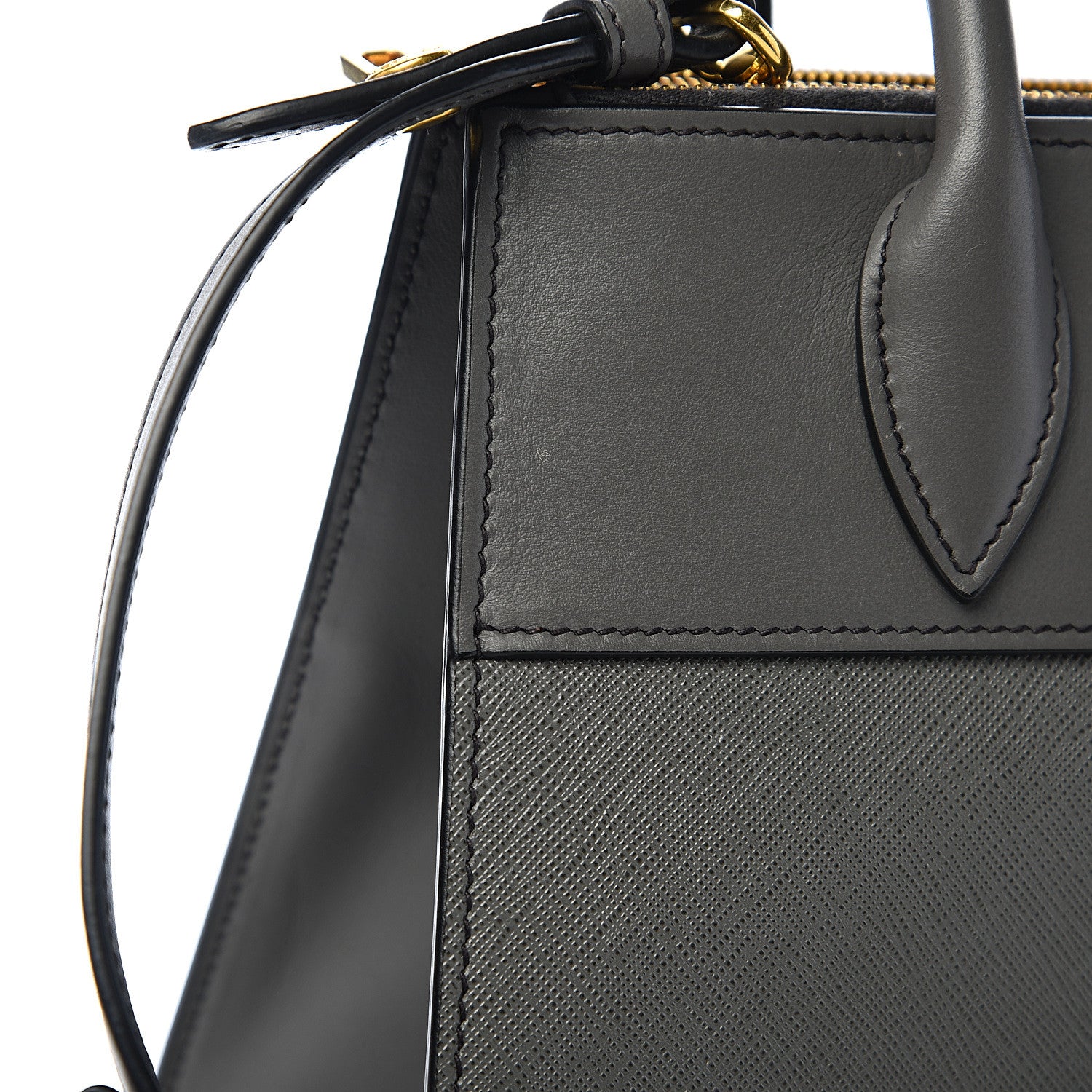 Prada Saffiano City Calfskin Small Paradigme Bag Mercurio 6 of 9