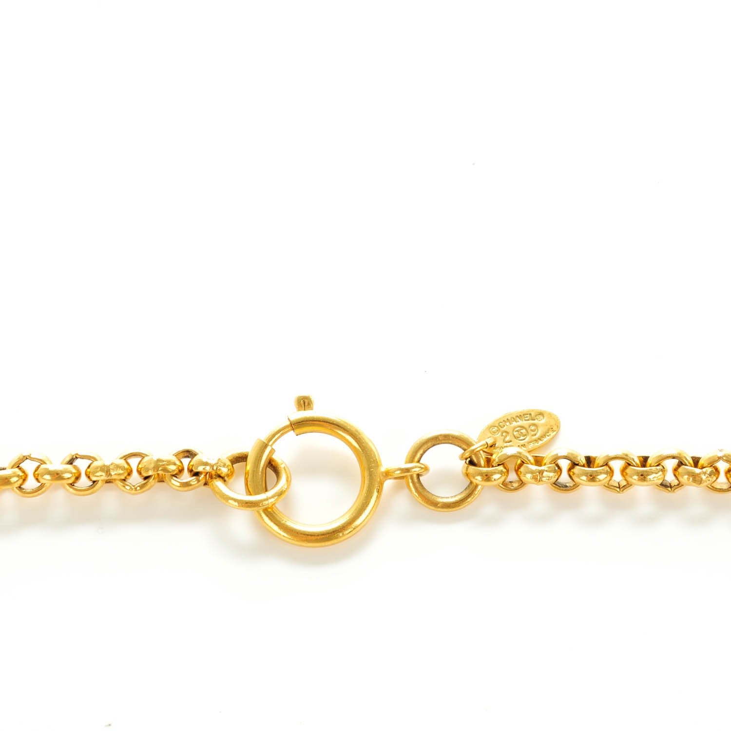 Chanel CC Long Chain Pendant Necklace Gold 4 of 6