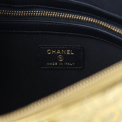 Chanel Metallic Crocodile Calfskin Embossed Medium Cocodile Cosmetic Case Gold 5 of 7