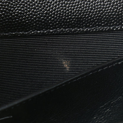 Saint Laurent Grain De Poudre Textured Mixed Matelasse Triquilt Medium Monogram Satchel Black 11 of 12