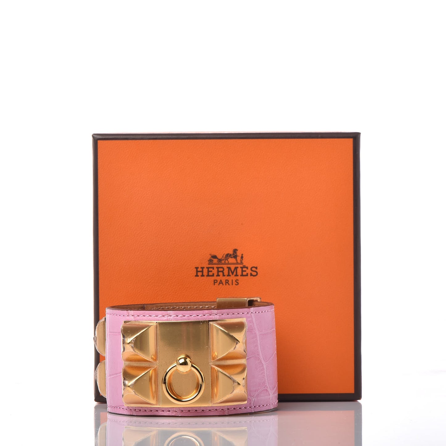 Matte Alligator Collier De Chien CDC Bracelet T2 5P Pink