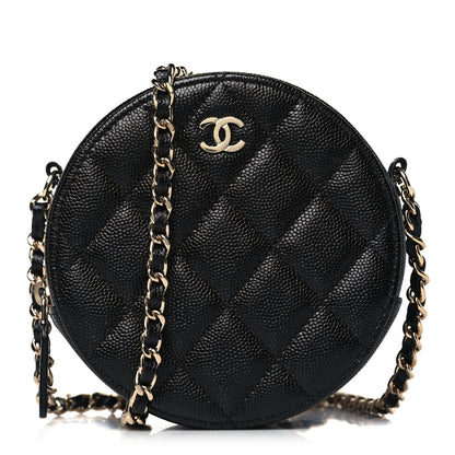 Chanel Caviar Quilted Small Round Bag With Chain Black 1 of 9