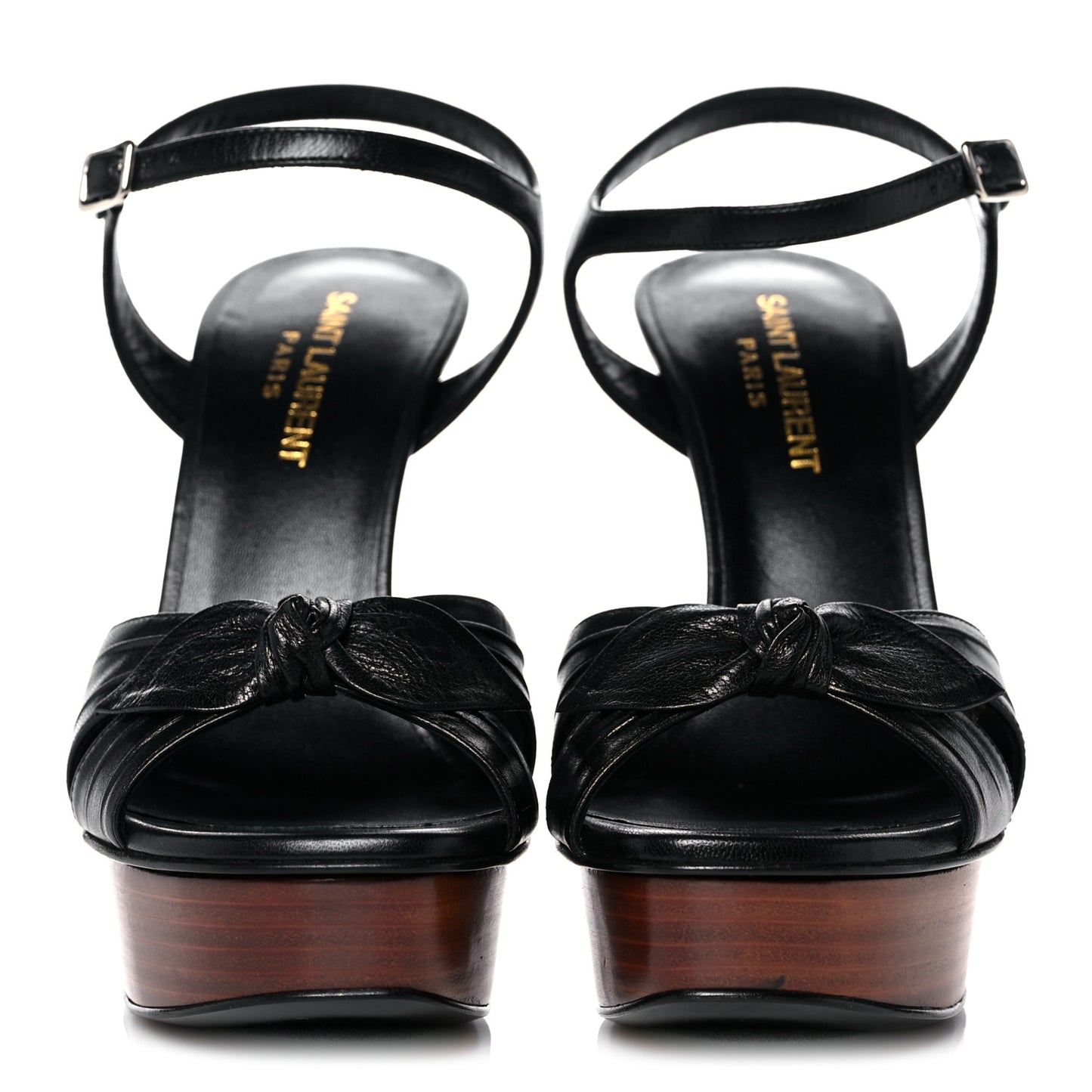 Vendome Bianca Bow Platform Sandals 37 Black