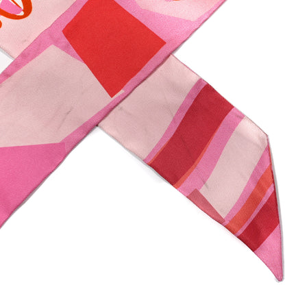 Hermes Silk Sea Surf and Fun Twilly Rose Rouge Corail 5 of 6