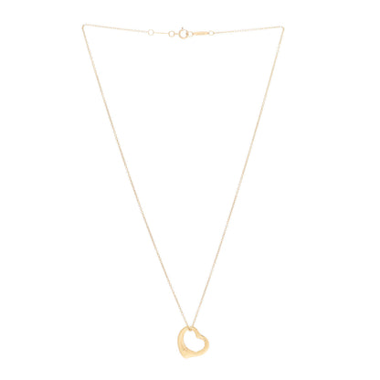 Tiffany 18K Yellow Gold 16mm Elsa Peretti Open Heart Pendant Necklace 3 of 7