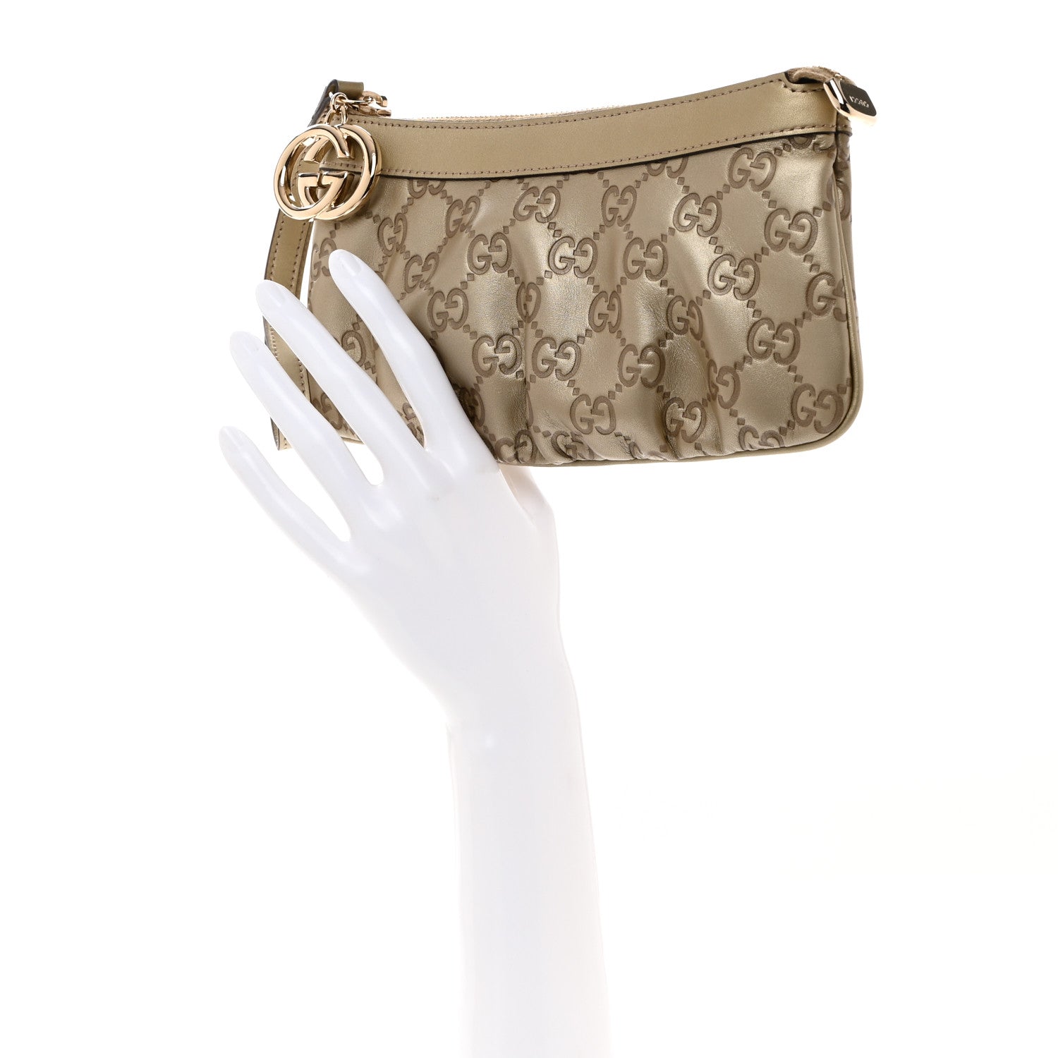 Gucci Guccissima New Britt Wristlet Gold 2 of 8