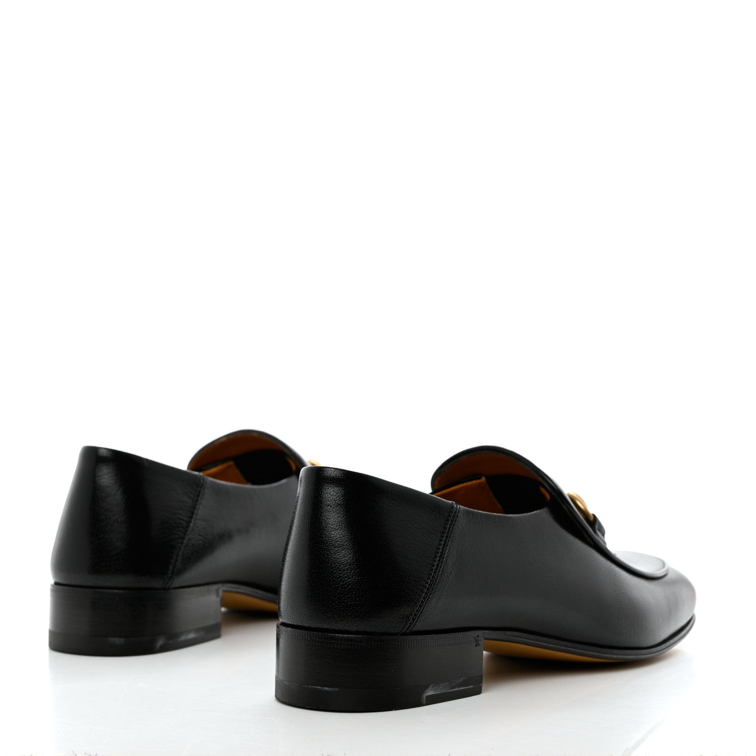 Gucci Goatskin Womens Horsebit Mid-Heel Loafers 37 Black 4 of 14