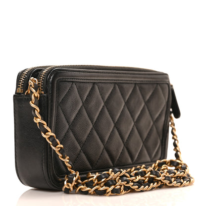 Chanel Caviar Quilted CC Filigree Clutch With Chain Black 3 of 9