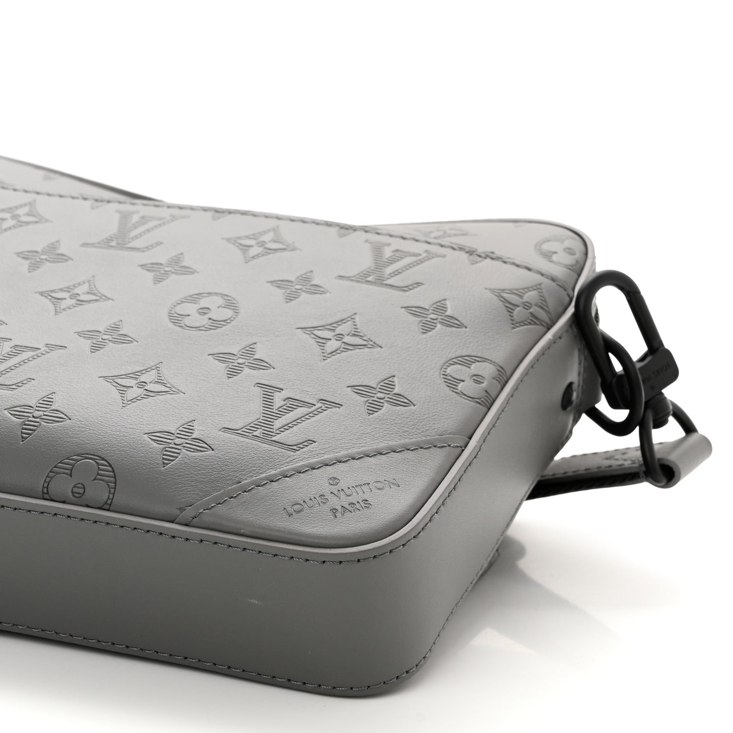 Calfskin Monogram Shadow Duo Messenger Anthracite Gray
