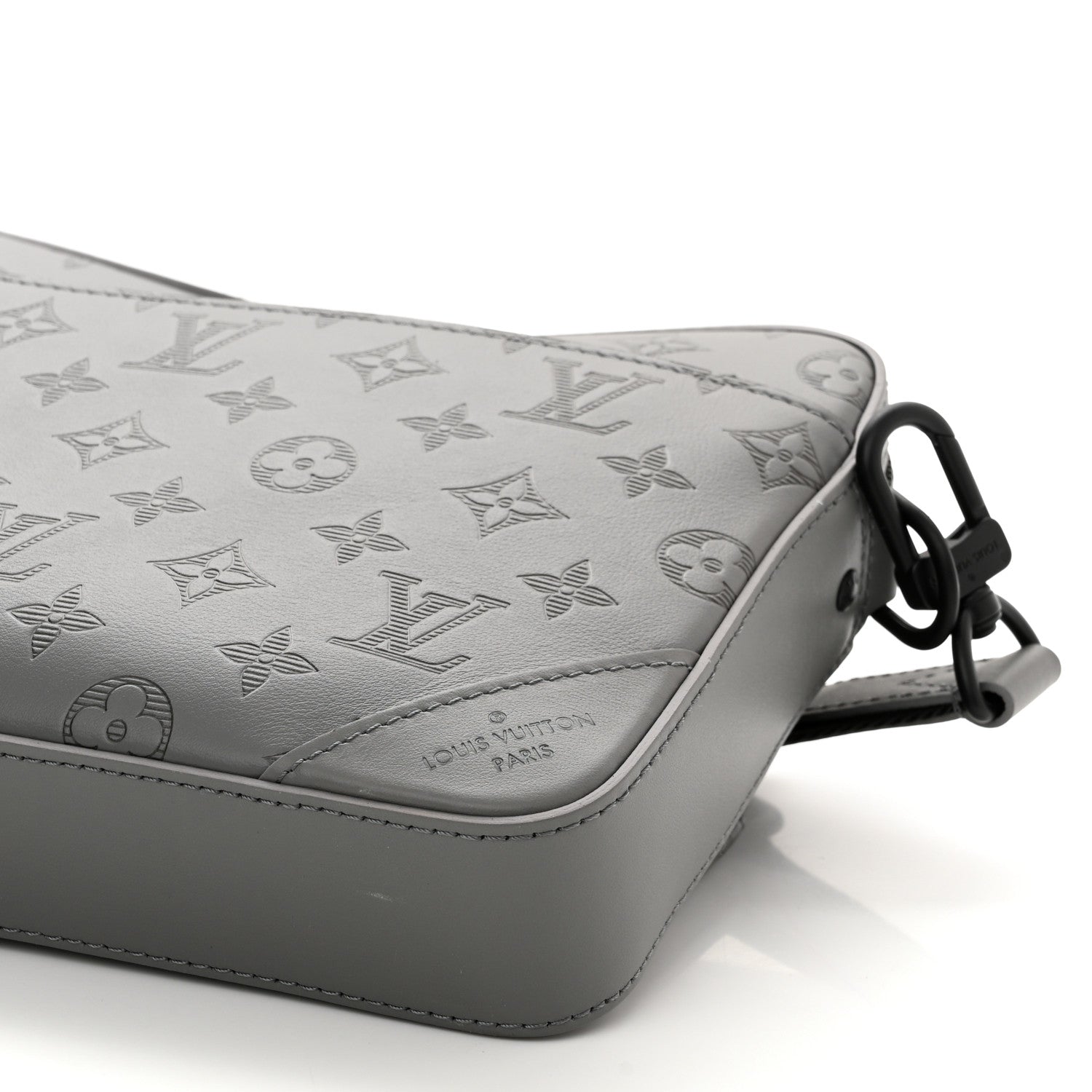 Louis Vuitton Calfskin Monogram Shadow Duo Messenger Anthracite Gray 9 of 10