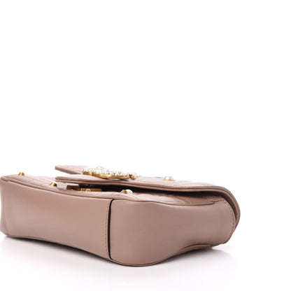 Gucci Calfskin Matelasse Studded Mini Pearly GG Marmont Shoulder Bag Porcelain Rose 11 of 12