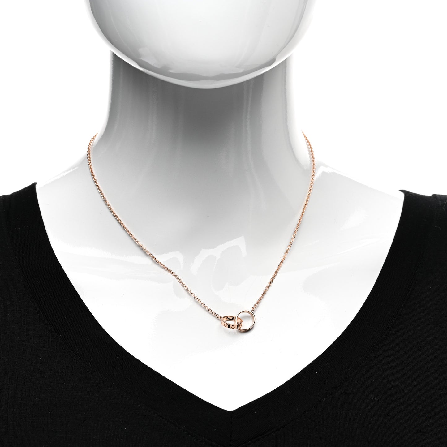 18K Pink Gold Interlocking LOVE Necklace