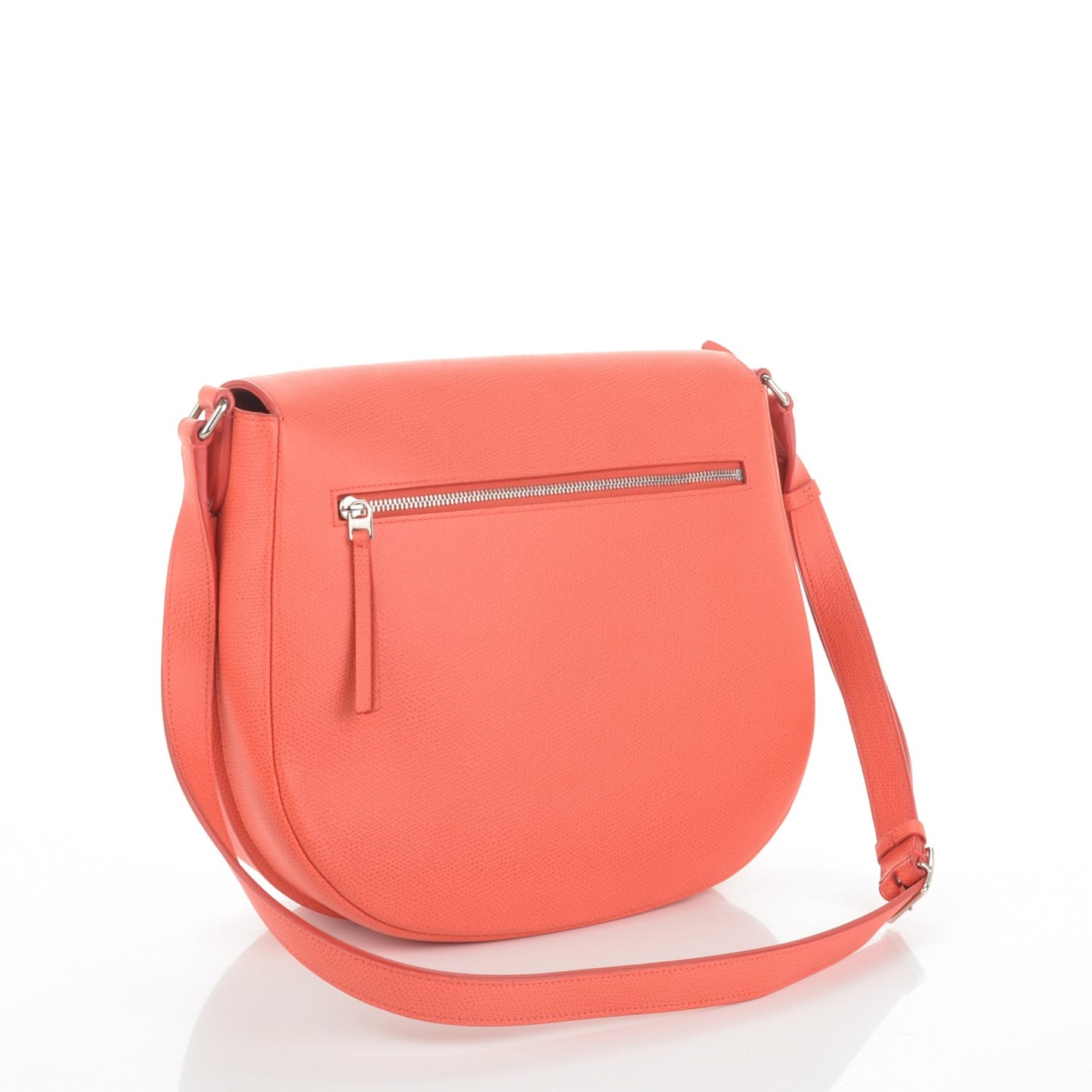 Grained Calfskin Trotteur Messenger Coral