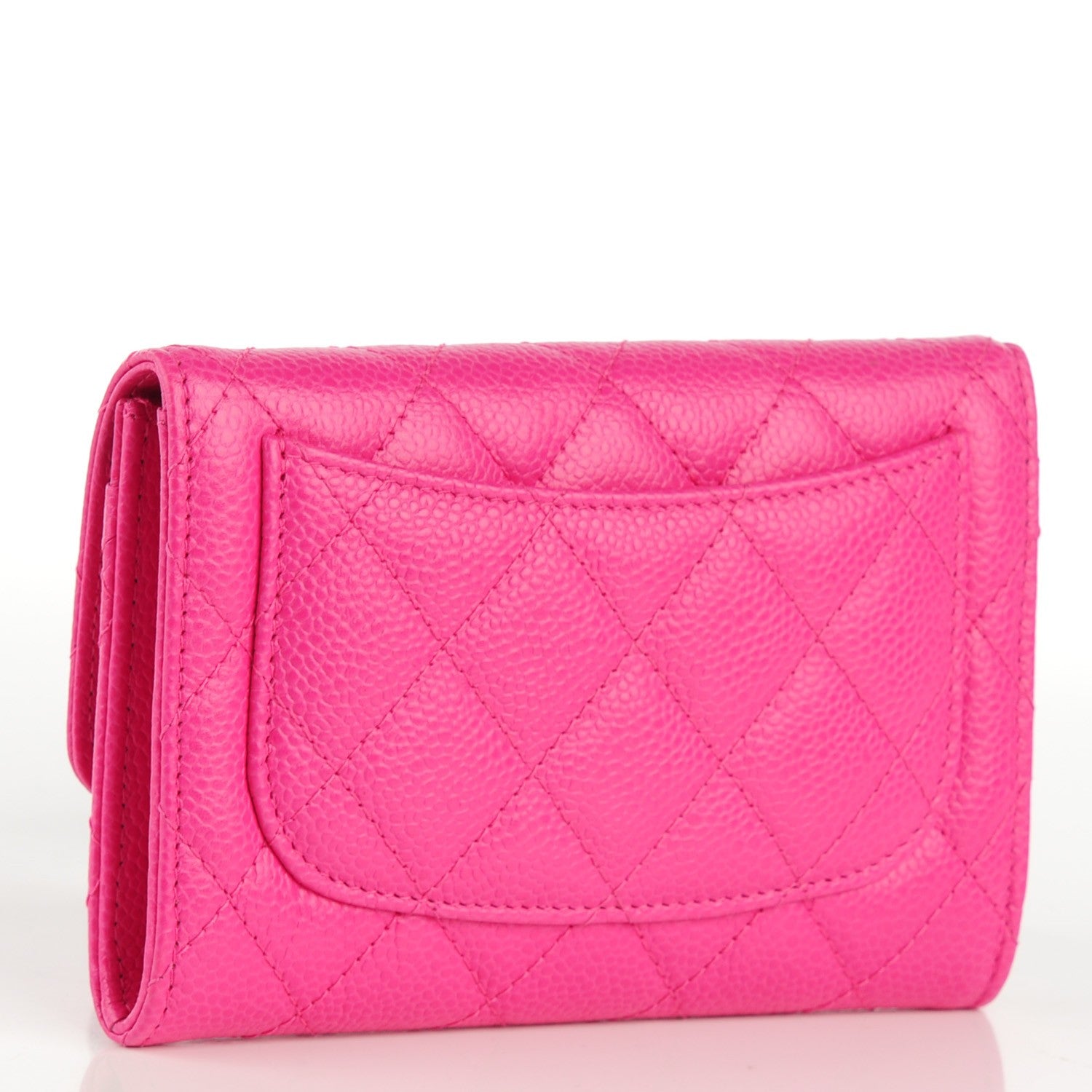 Chanel Caviar Quilted Small Flap Wallet Dark Pink 3 of 8
