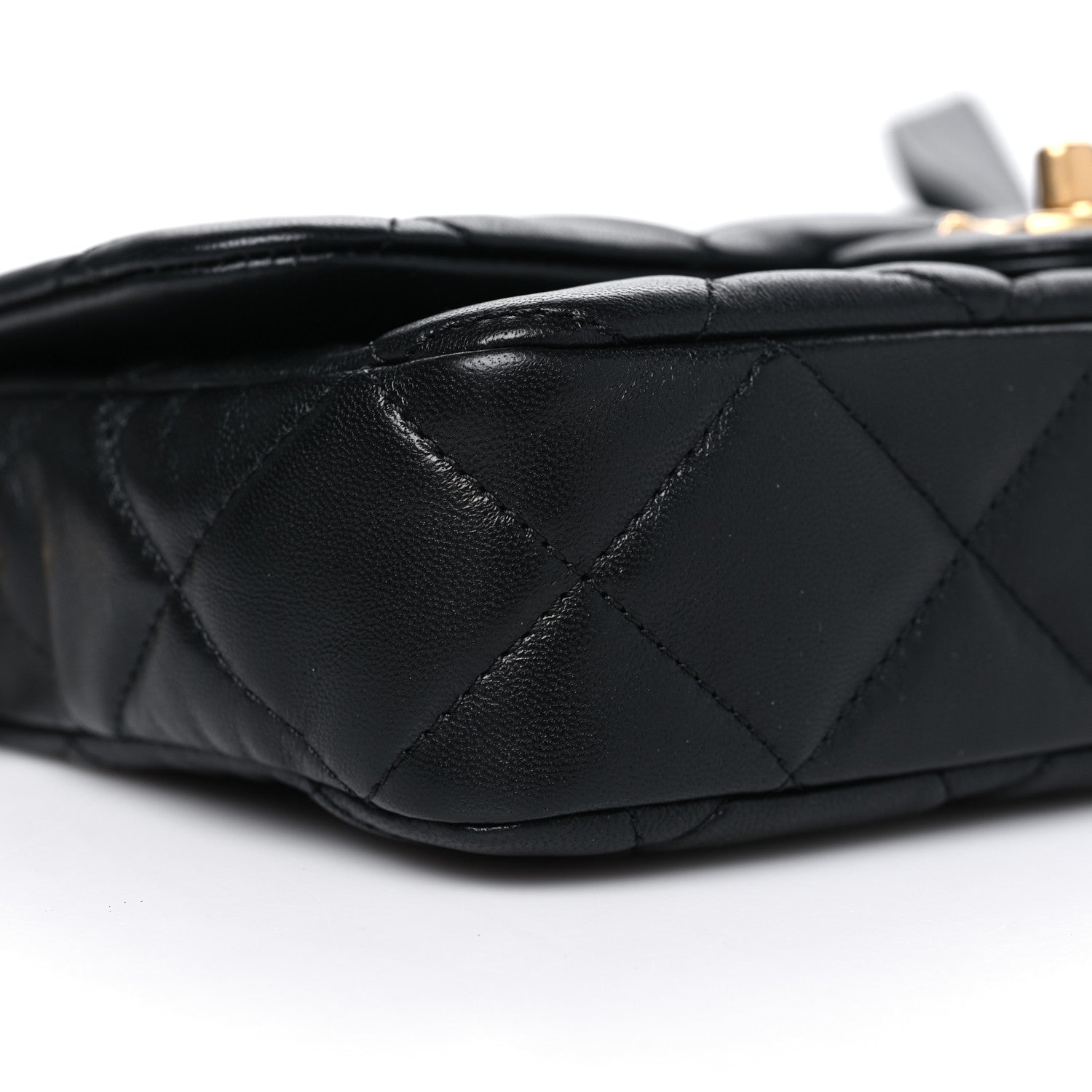 Chanel Lambskin Quilted CC Flap Shoulder Bag Black 9 of 10