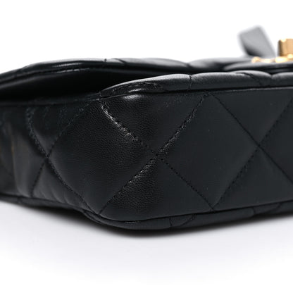 Chanel Lambskin Quilted CC Flap Shoulder Bag Black 9 of 10