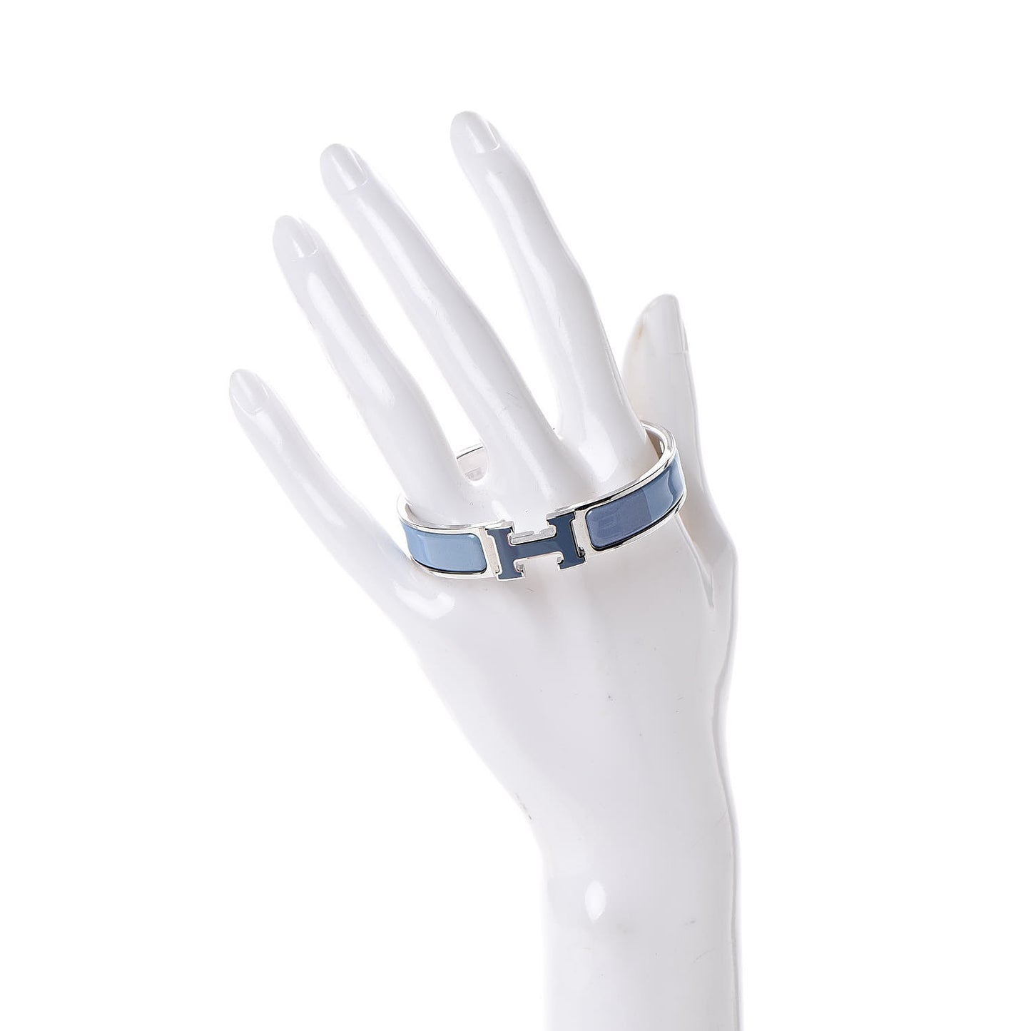 Enamel Narrow Clic Clac H Rainbow Bracelet PM Rainbow Bleu