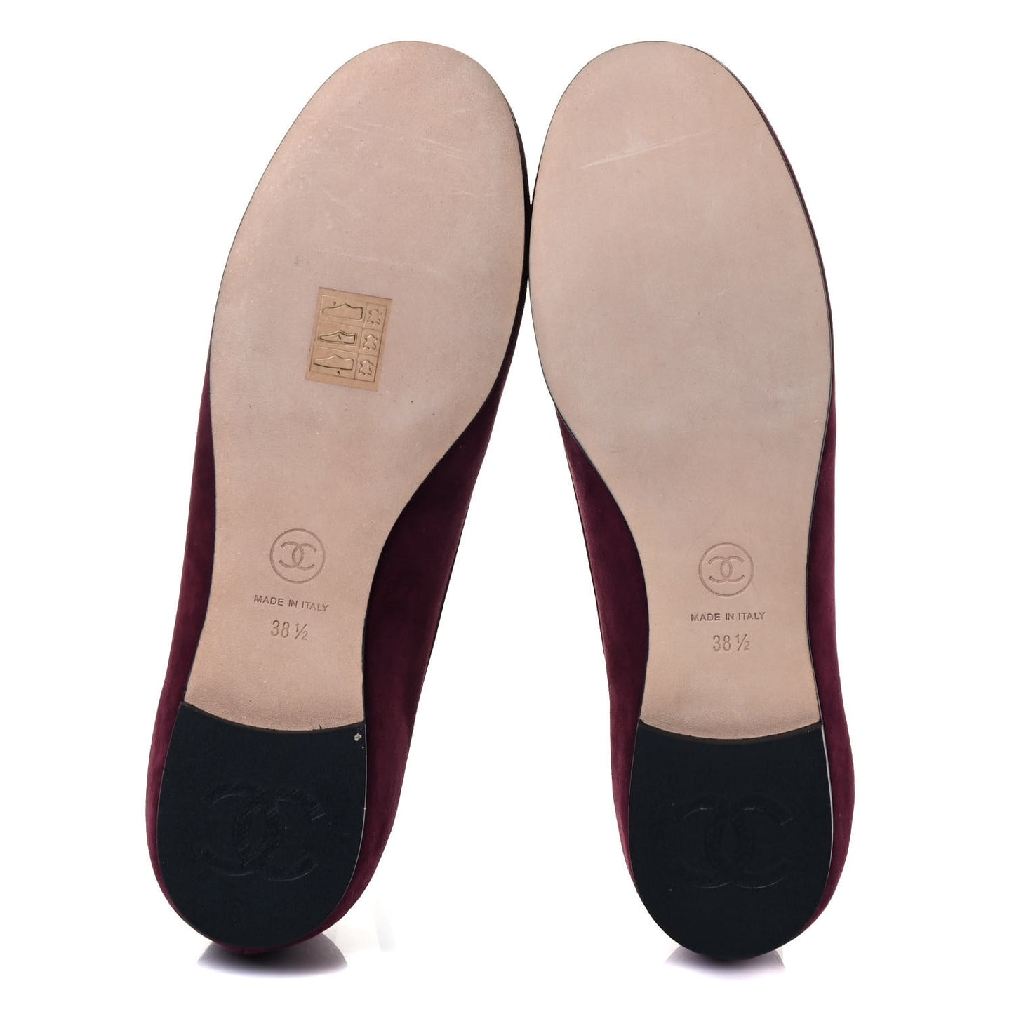 Kid Suede CC Flats 38.5 Burgundy