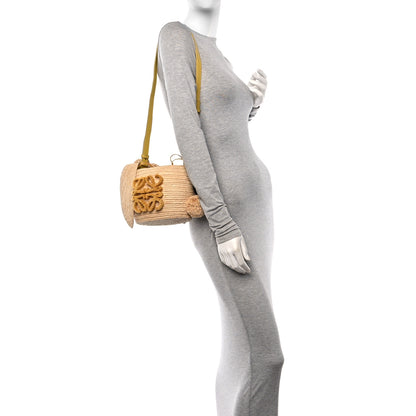 Loewe Raffia Calfskin Bunny Basket Bucket Bag Natural 2 of 11