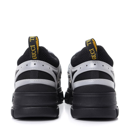 Gucci X SEGA Mesh Technical Canvas Calfskin Reflective Mens Flashtrek Sneakers 9 Silver Black 7 of 9