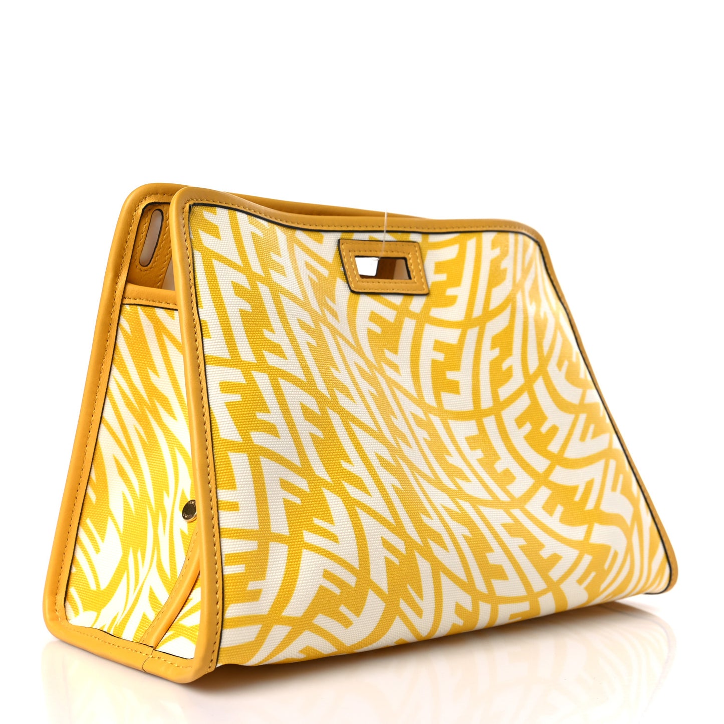 X SARAH COLEMAN Glazed Canvas Vitello Grace FF Vertigo Mini Peekaboo Defender Cover Mimosa White
