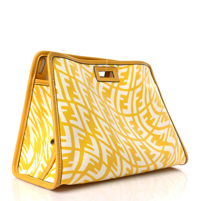 Fendi X SARAH COLEMAN Glazed Canvas Vitello Grace FF Vertigo Mini Peekaboo Defender Cover Mimosa White 3 of 8