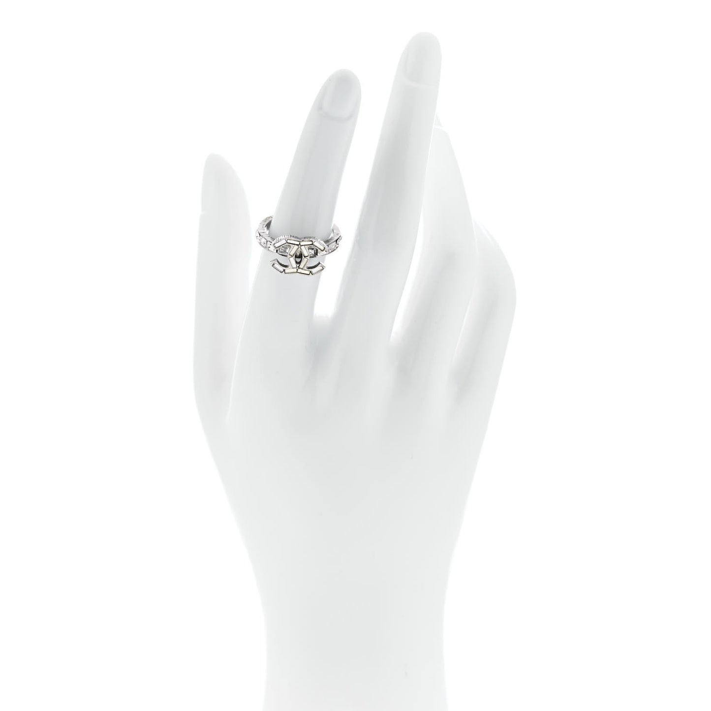 Crystal Baguette CC Ring 52 6 Silver