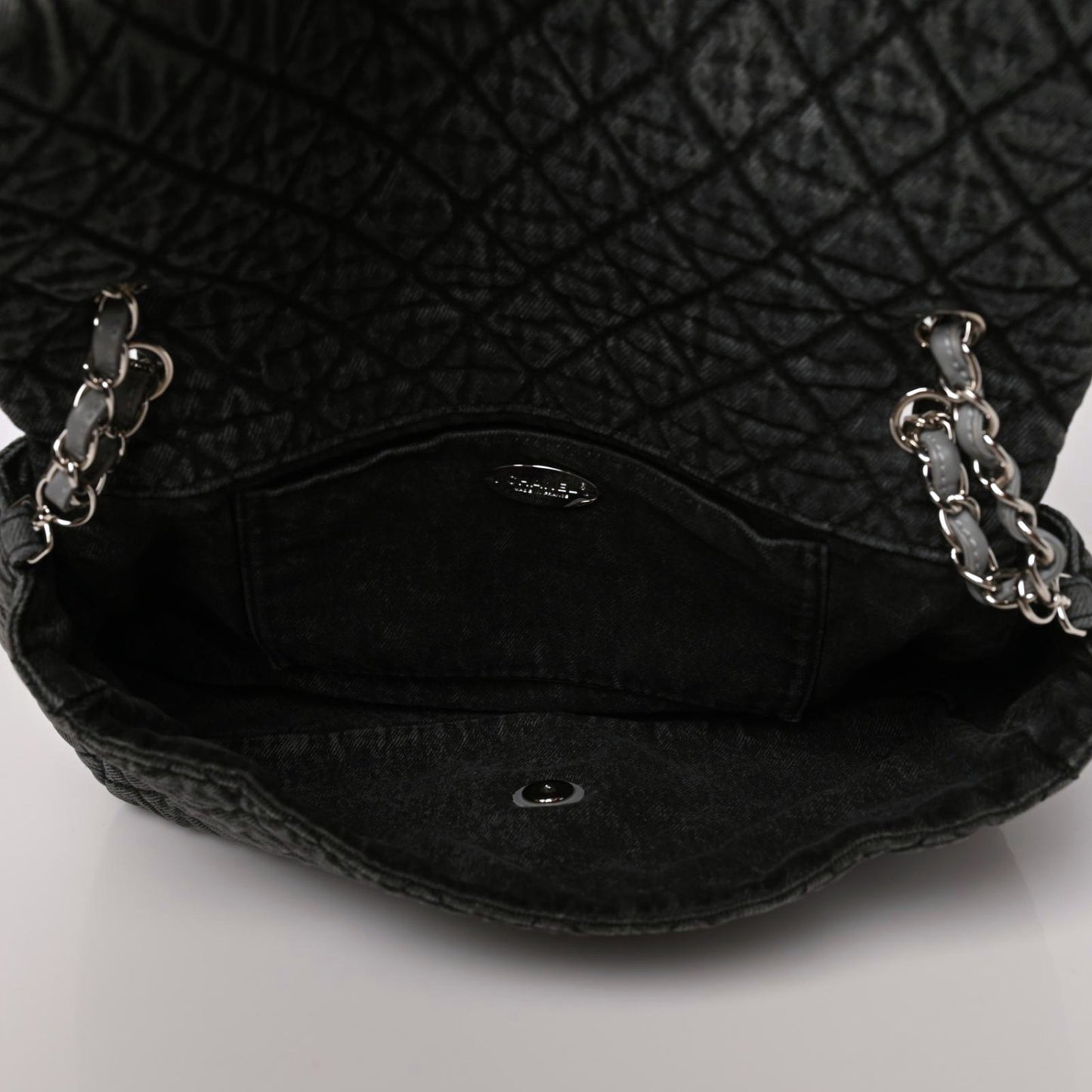 Denim Quilted Denimpression Flap Grey Black